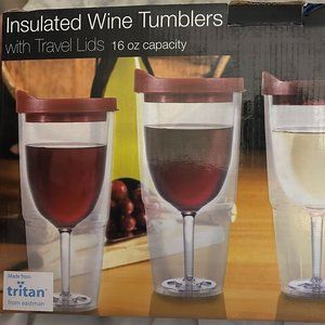 Insulated Wine Tumblers with Travel Lids
